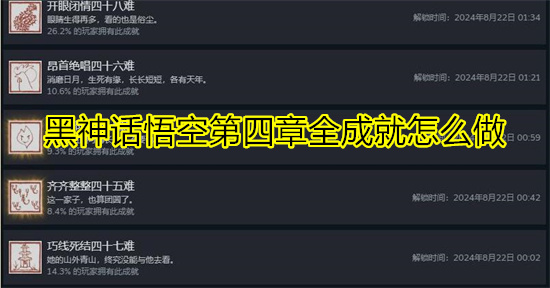 黑神话悟空第四章全成就怎么做 盘丝洞全成就详解