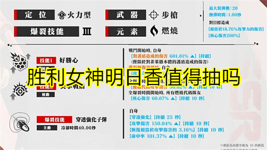 胜利女神明日香值得抽吗 nikke胜利女神明日香技能爆料