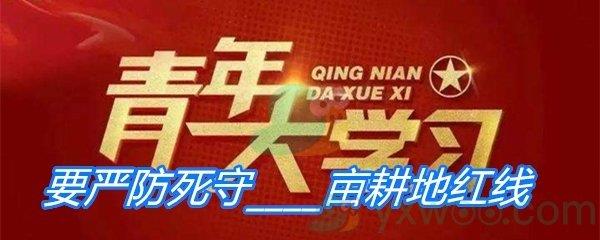 要严防死守亩耕地红线采取长牙齿的硬措施-青年大学习第十季第十期答案