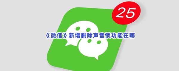 微信新增删除声音锁功能在哪-微信新增删除声音锁功能位置介绍