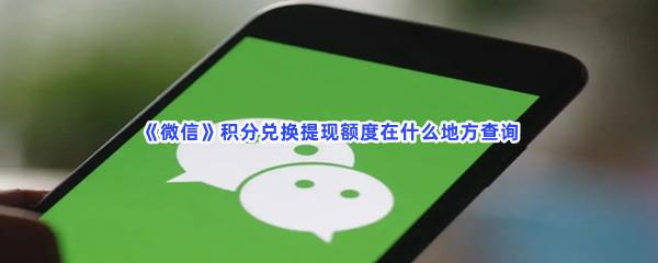 微信积分兑换提现额度在什么地方查询-微信查询积分兑换提现额度的步骤介绍